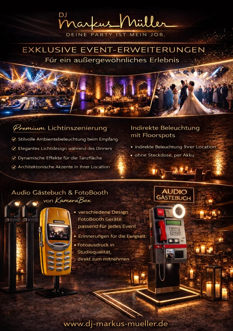 Flyer: Exklusive Event-Erweiterungen von DJ Markus Müller